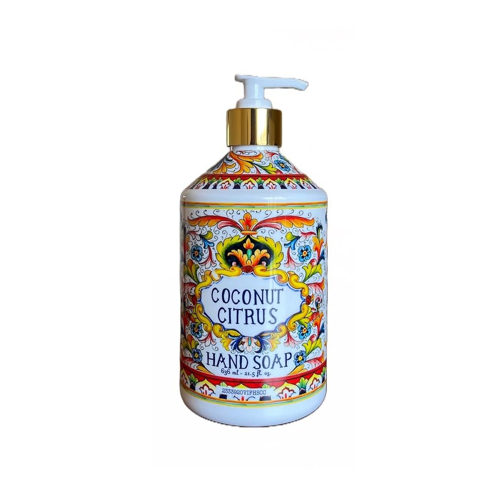 Villa Flora Hand Soap Set - Assorted Scents (Sea Salt Verbena, Coconut Citrus) - 16 fl oz Bottles, Pack of 4