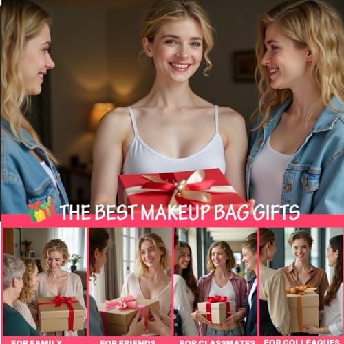 6 Pcs Girls Trip Gifts Set - Insulated Makeup Cosmetic Travel Bag Kit for Women, Bachelorette Weekend Favors, Spa Vacation Essentials, Mother's Day Christmas Birthday Gift for Friends Daughter