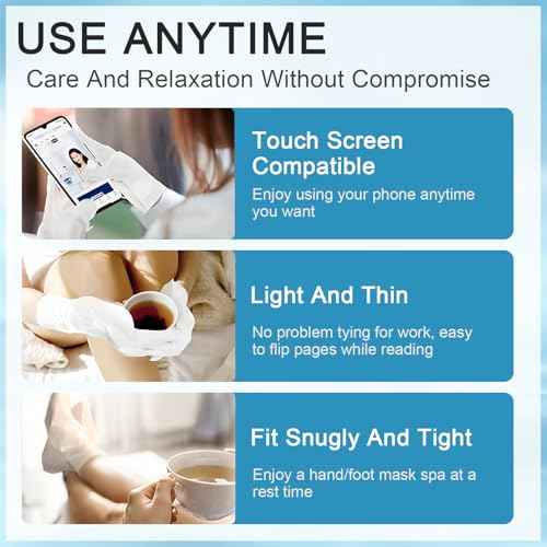 8 Pairs Hand and Feet Mask, Hand Gloves Moisturizing, Hydrating, Feet Peeling Mask for Men Women Repairing Dry, Cracked Skin, Aloe Vera & Lavender,