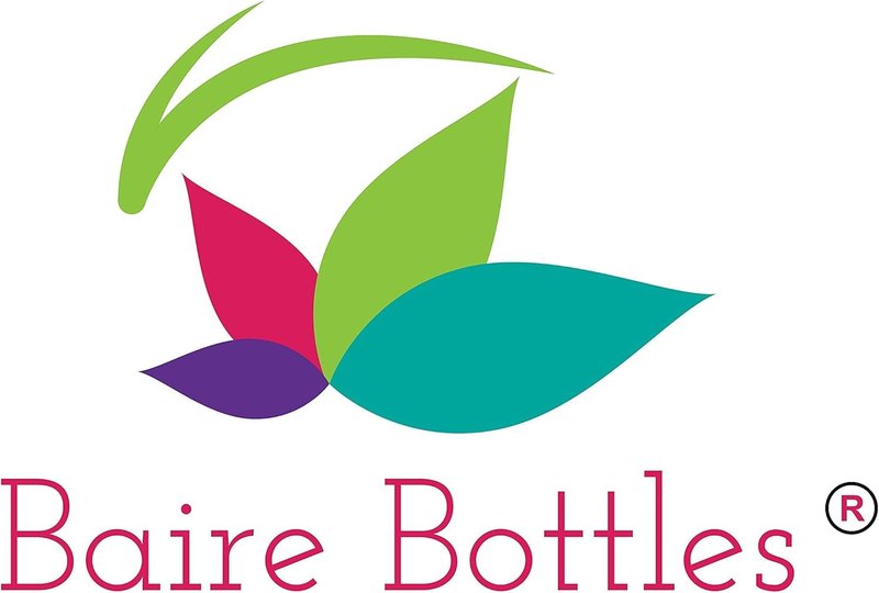 Baire Bottles 16 oz Empty Refillable Plastic Pump Bottles Dispenser for Thick Products 6 Pk, PET BPA Free, Refillable Shampoo Lotion Soap Labels USA (Amber/Brown, White Lotion Pumps, Floral Labels)