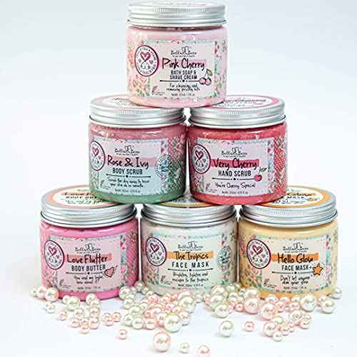 Bella & Bear Rose & Ivy Body Scrub - Vegan & Cruelty-Free Oil-Free Exfoliator | Polish Your Skin to Perfection | 6.7oz of Floral Bliss for All Women