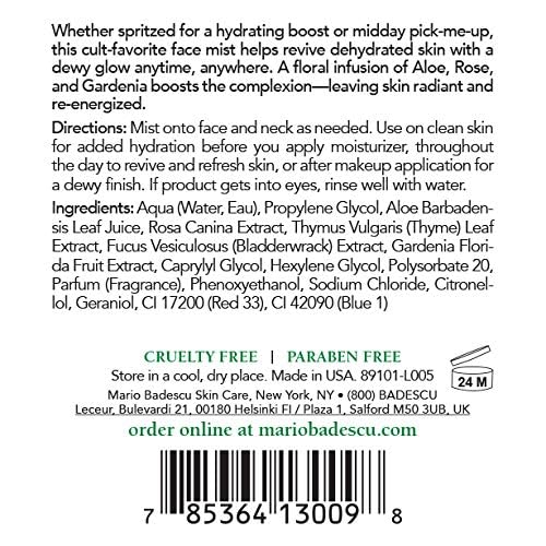 Mario Badescu Facial Spray - Hydrating Aloe, Herbs & Rose Water Mist for All Skin Types | Refreshing Face Mist