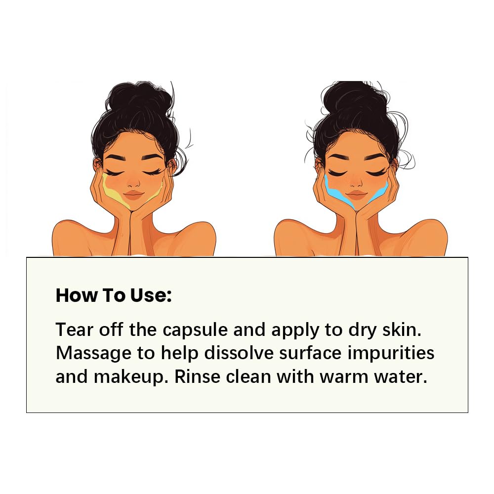 CISTTO Natural Cleansing Oil – Waterproof Makeup Remover Oil, Nourishing and Gentle for Sensitive Skin and All Skin Types, Travel-Friendly, 2ml x 40 Capsules