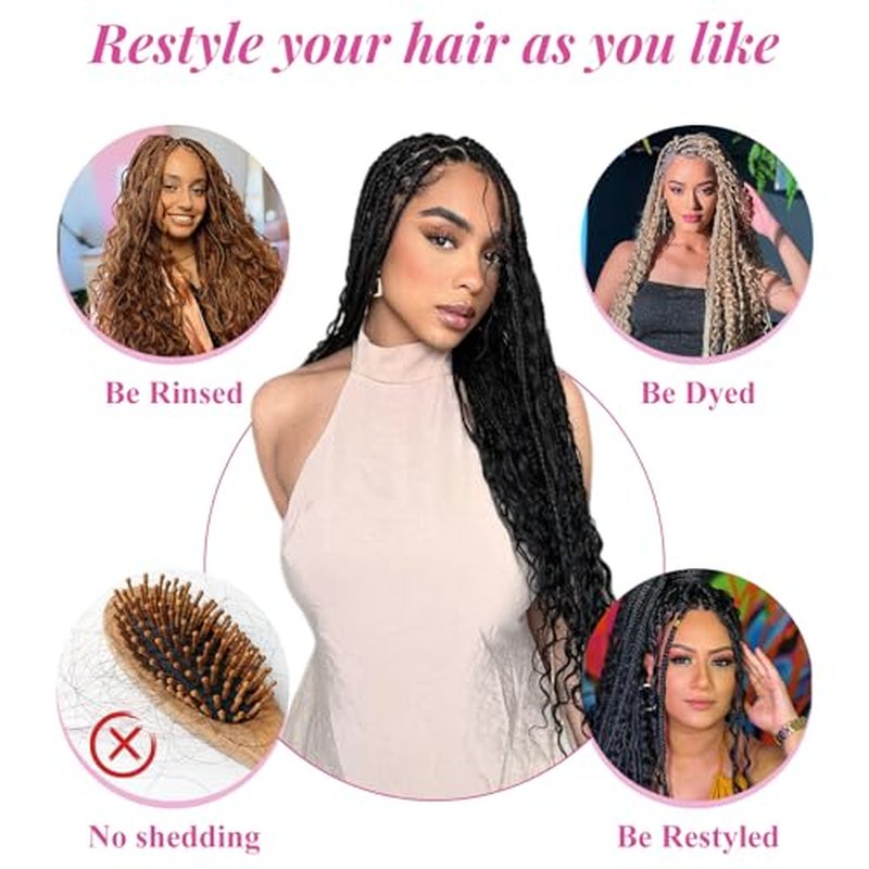 Human Braiding Hair, 3 Bundles 150g Water Wave Bulk Boho Hair for Braiding, 12A Curly Human Braiding Hair for Boho Knotless Braids Bundles Natural Color 20 Inch