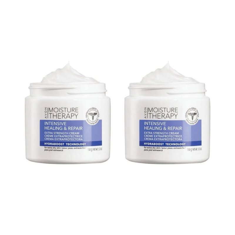 AVON Moisture Therapy Intensive Healing & Repair Extra Strength Cream, Body Cream for Dry Skin with Colloidal Oatmeal, HydraBoost Technology Moisturizer for Women, Pack of 2 (5.3 oz each)