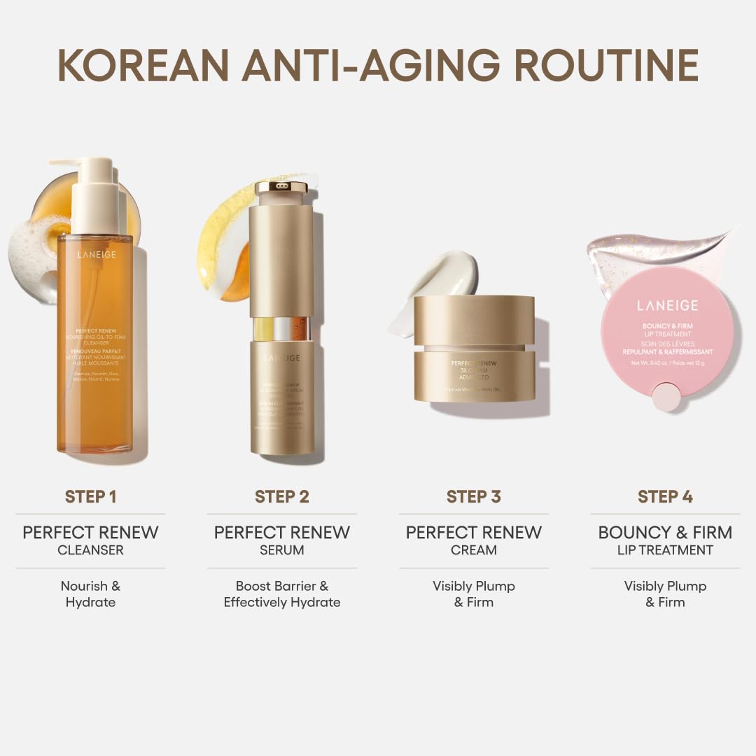 LANEIGE Perfect Renew Nourishing Oil-to-Foam Cleanser - 2-in-1 Anti-Aging Face Wash for Radiant Skin | Removes Makeup & Impurities