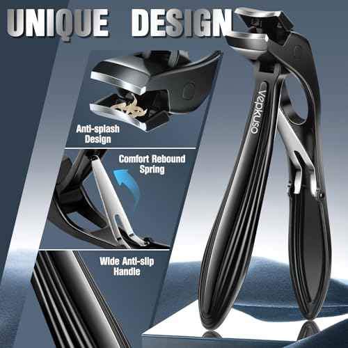 Toenail Clippers&Nail Clippers for Seniors Thick Nails - Professional Nail Clippers Set for Men/Women, Manicure Kit with Angled Head, Stainless Steel Toe Nail Cutter, Gift Idea