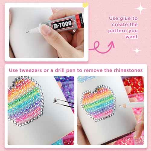 Zefy 40 Colors Resin Jelly Rhinestones for Bedazzling, 3mm 32000 Pcs Flatback Gems for Crafting, Bedazzling Kit with 3Pcs B7000 Glue for Clothing Shoes Nail Book Diamond Art