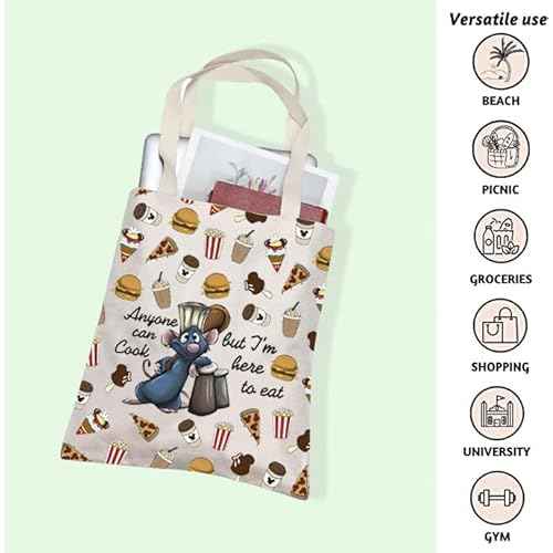 FOTAP Remy Quote Gift Anyone Can Cook Quote Makeup Bag Gift Remy Inspired Zipper Pouch Mouse Chef Cosmetic Bag (anyone cook Tote)