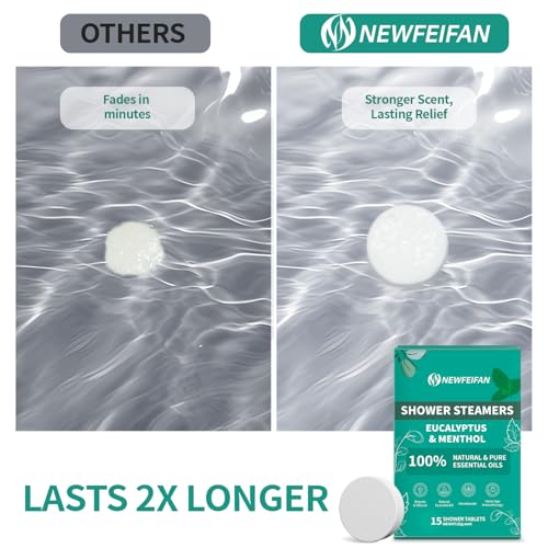 Shower Steamers Aromatherapy 15 Pack Christmas Stocking Stuffers for Teen Girls Women Men Organic Eucalyptus & Menthol Essential Oil, Spa Relaxing White Elephant Gifts, Travel Essentials Aromatherapy