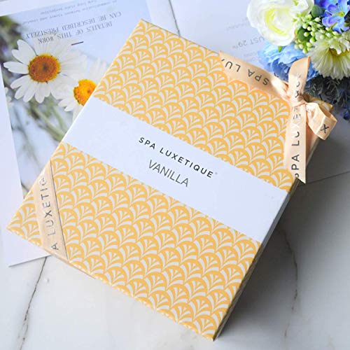 Spa Luxetique Spa Gifts for Women 6pc Vanilla Bath Sets Women Gift With Body Lotion, Shower Gel, Bubble Bath, Hand Cream, Bath and Body Gifts Set, Christmas Gifts