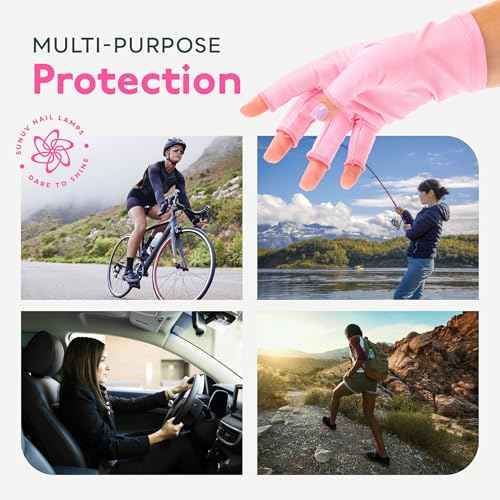 SUNUV LED Gloves for Gel Nails, UPF 50+ Anti UV Gloves for Gel Nail Lamp, Professional UV Gloves for Nail Techs