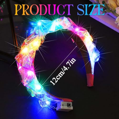 BARTOSI Light Up Headbands LED Glow Headband Festival Costume Hair Accessories for Women and Girls