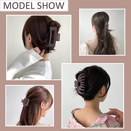 12 Pack Hair Claw Clips include 4.1 inch Large Clip and 2 inch Small Clip for Thick Thin Hair, Strong Hold jaw clip Big Non-slip Matte Hair Clips for Women,Neutral Colors¡¦
