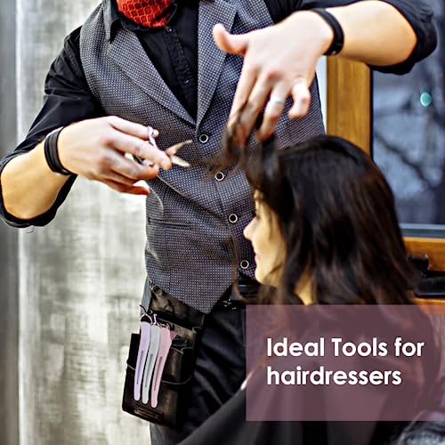 AIMIKE Hair Sectioning Clips with Silicone Band - 6pcs No Crease Duck Billed Clips for Styling, Cutting, and Rollers in Morandi Color