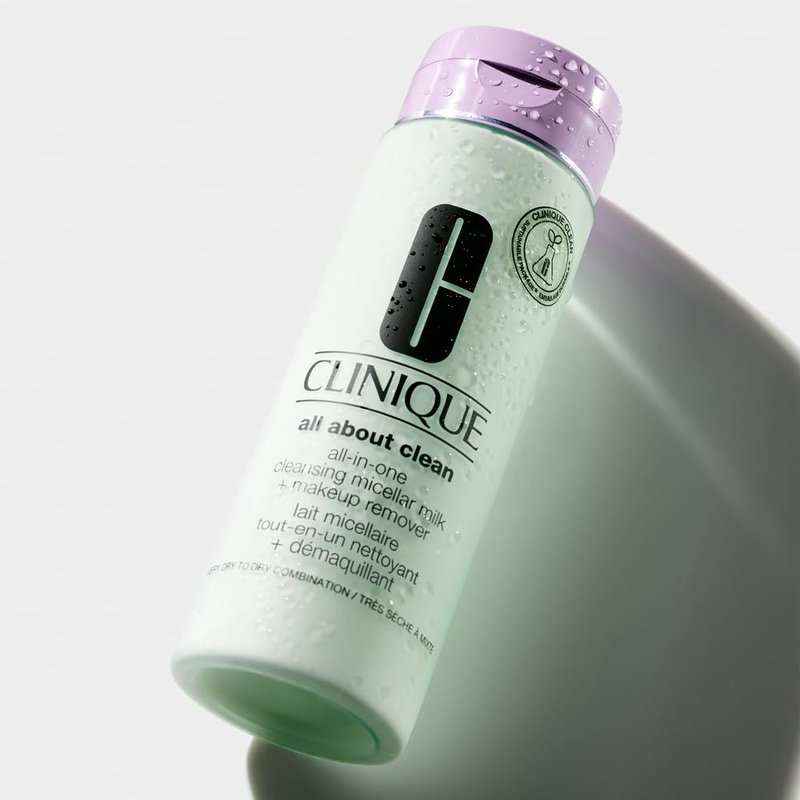Clinique 3-Step All About Clean All-in-One Cleansing Micellar Milk + Makeup Remover With Glycerin + Vitamin E, 6.7 Fl Oz