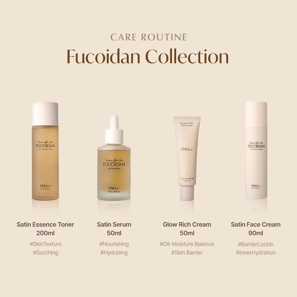 ONUL31° Fucoidan Satin Face Cream - Lightweight Deep Hydration, Vegan Skin Barrier Strengthening, Non-Greasy Daily Moisturizer with Macadamia & Jojoba Oil, Radiant Glow, 3.04oz