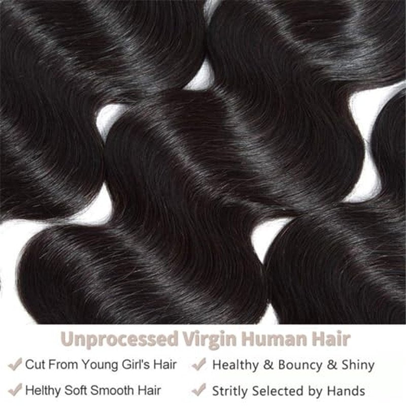 12A Human Hair Bundles Body Wave Bundles Human Hair Raw Human Hair Bundles Virgin Bundles 100% Unprocessed Weave Bundles Human Hair Extensions Natural Color 26 Inch