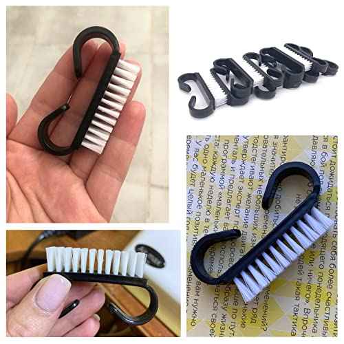 Nail Cleaning Brush- 20 Pcs Home Plastic Nail Brushes with Black Handle Grip Fingernial Brush Cleaner Travel Portable Nail Art Manicure Tools for Toes and Nails