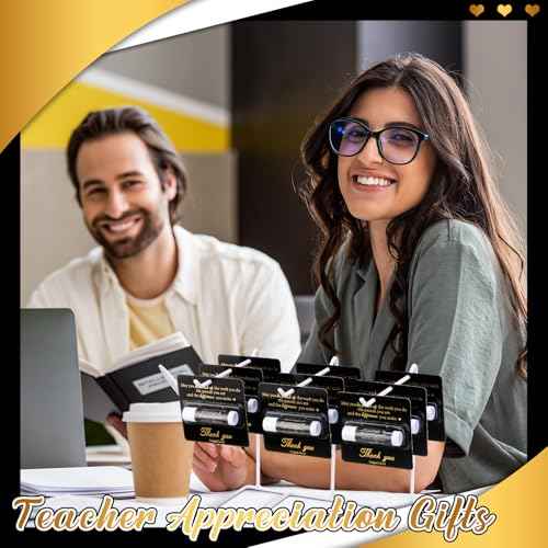 30 Pack Christmas Employee Appreciation Gift Lip Balms Bulk Staff Teacher Team Volunteer Thank You Gift Thanksgiving Christmas Appreciation Party Favor for Women Men(Cool,Black Gold)