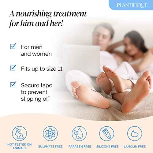 PLANTIFIQUE Korean Foot Mask with Shea Butter 4 Pairs box for Dry & Cracked Feet | Hydrating Socks for Soft Heels | Intense Moisturizing and Repairing Dry Rough Skin | Foot Spa | Happy Feet Mask