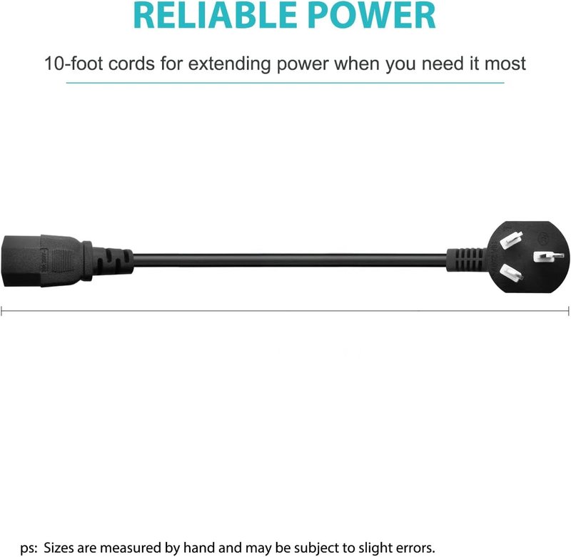 Universal 3 Prong AC Power Cord - Replacement Charger for Treadmills & Ellipticals | 6FT Length