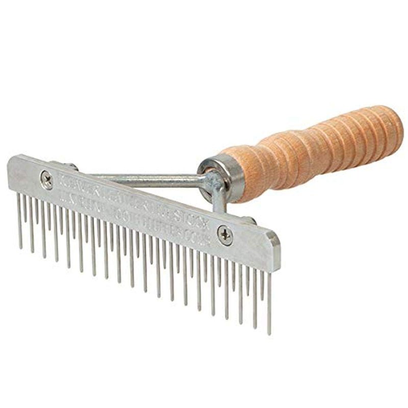 Weaver Leather Livestock Mini Fluffer Comb, Wood Handle, Stainless Steel Blade