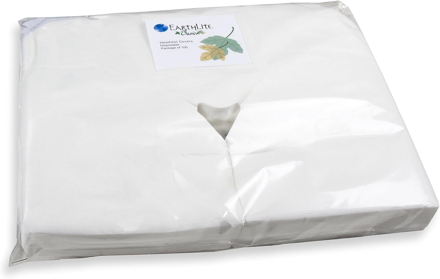 EARTHLITE Flat Disposable Face Cradle and Headrest Covers, 500-Pack, Medical-Grade, Ultra Soft, Luxurious, Non-Sticking for Massage Tables & Chairs, White
