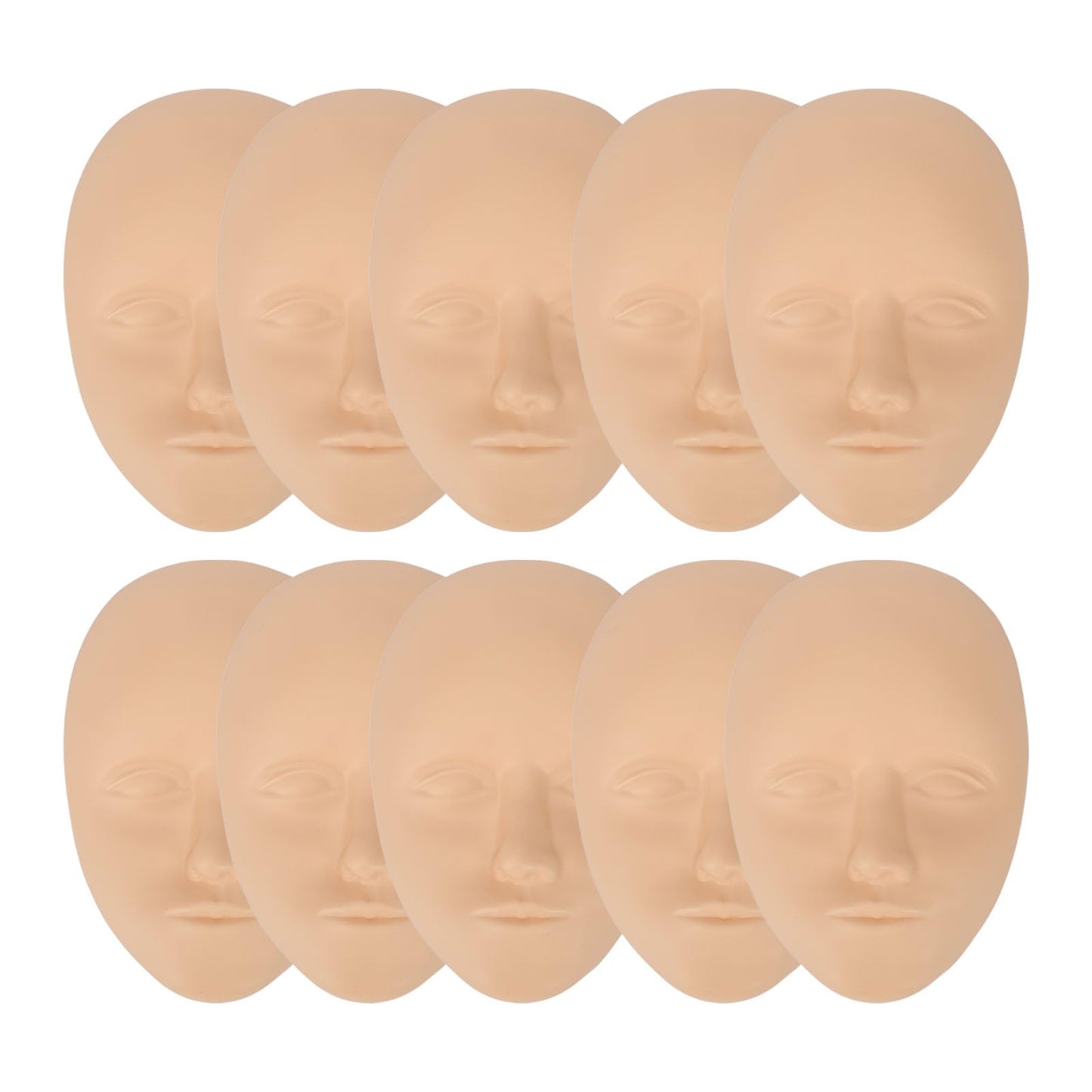 Face Practice Skin, 10 Pcs 3D Practice Face Skin Practice Skin Face Microblading Eyebrow Eye Lip Silicone Fake Skin for Beginners Experienced Artists