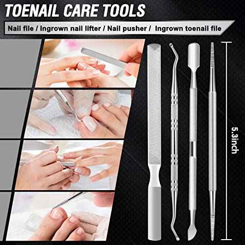 Toenail Clippers for Seniors Thick Toenails, Aucurwen Heavy Duty Toe Nail Clippers Adult Thick Nails Long Handle, Large Toenail Clippers for Thick Nails 7Pcs