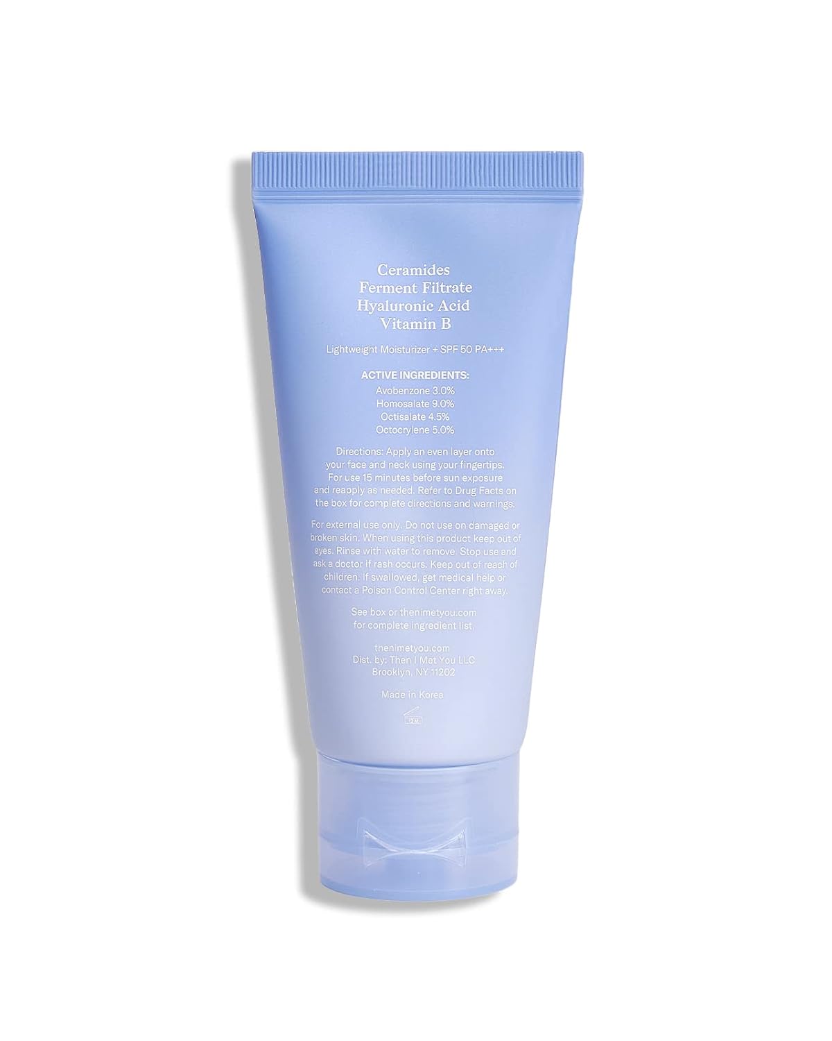 Then I Met You Essence Light Korean Sunscreen - Broad Spectrum SPF 50 with Hyaluronic Acid | Vegan & Cruelty-Free, 1.69 oz