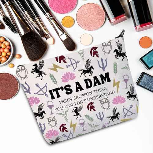 JNIAP Camp Blood Makeup Bag Camp Jupiter Gift 13 Cabins Gift I'd Rather Be In Camp Blood Zipper Pouch (It's a DAM)