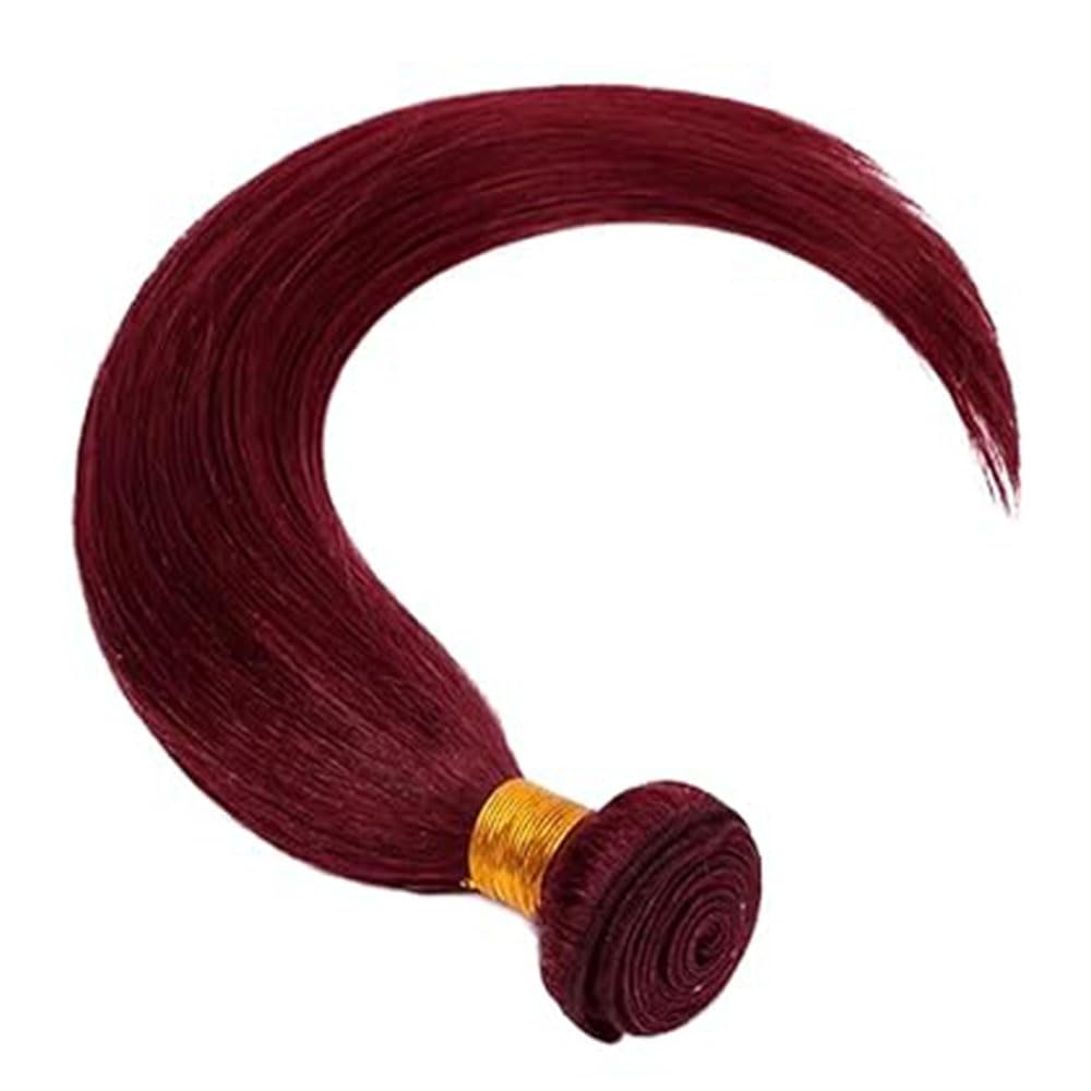 Burgundy Human Hair Bundles Wine Red 22 Inch Color 99J Bundles Human Hair Extension Straight 1 Bundle Burgundy Red Unprocessed Brazilian Virgin Hair 100G/PC