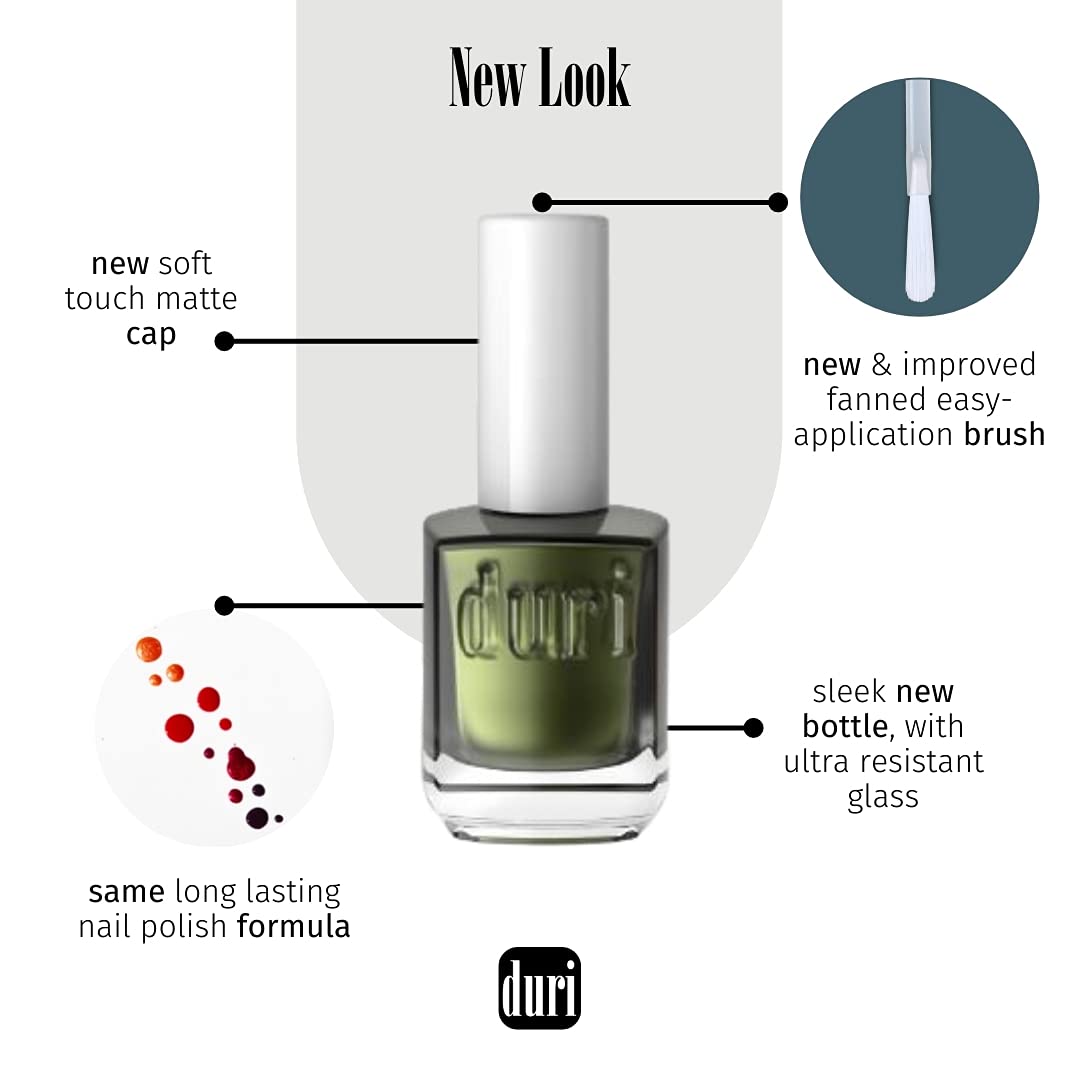 duri Nail Polish, 768 Shimmer Reef, Rouge Pink Metallic Shimmer, Full Coverage, Shiny Finish, Fast Drying, Lasting, 0.45 Fl Oz