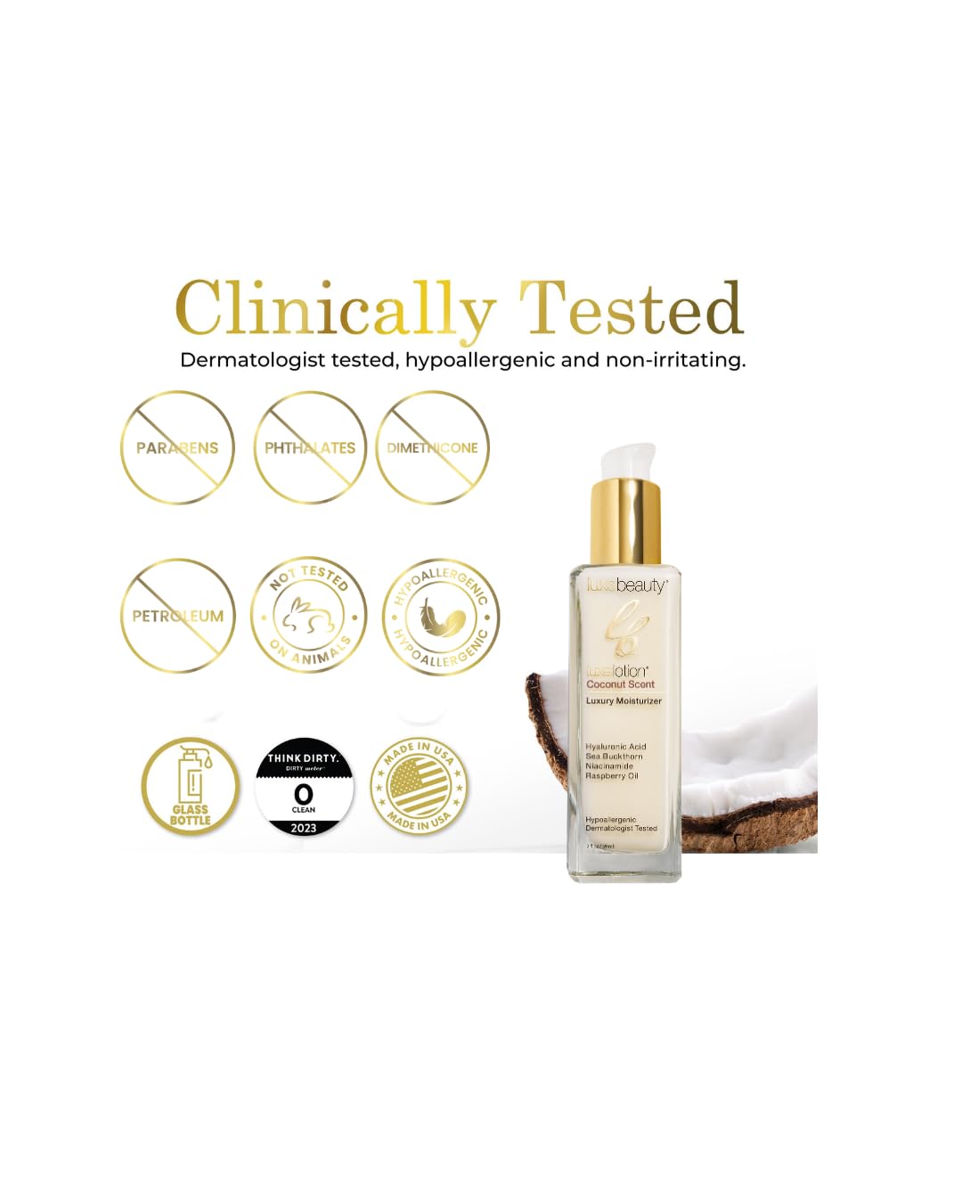 Hyaluronic Acid Moisturizer - Non-Greasy Coconut-Scented Lotion | Organic Anti-Aging Facial Cream