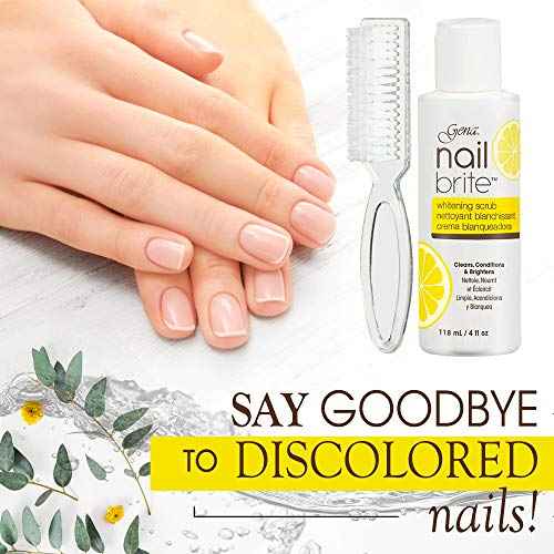 Gena Nail Brite Whitening Scrub with Brush, Cleans Conditions & Brightens Nails, 4 oz