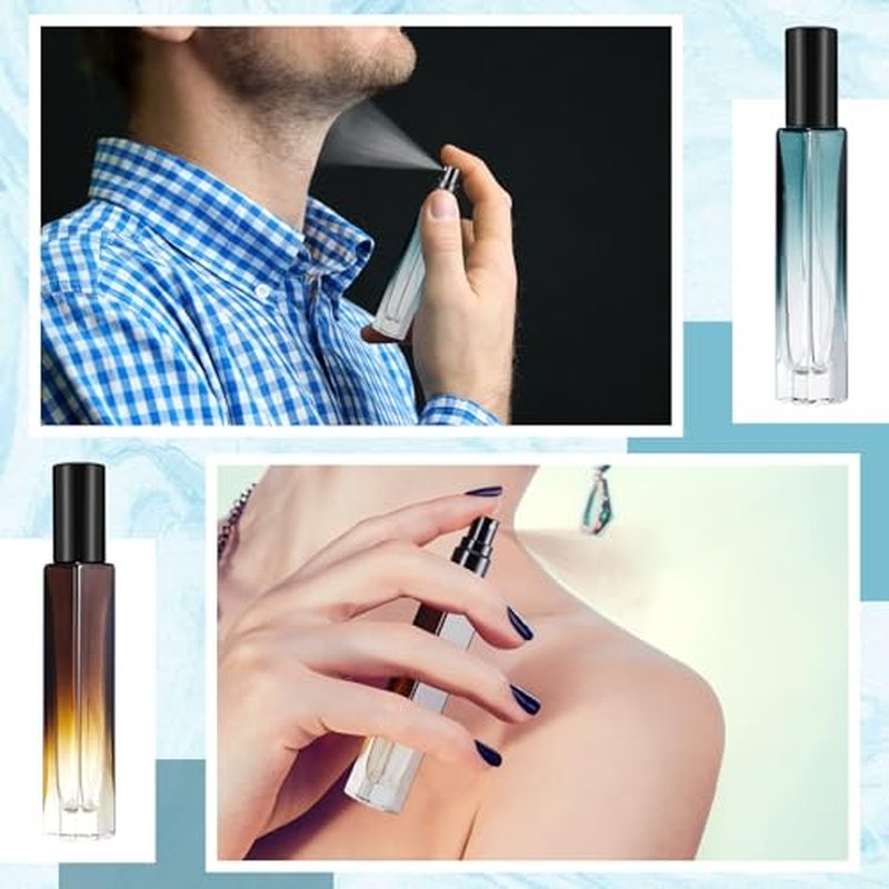 Domensi 40 Pcs 10ml Perfume Travel Refillable Bottles Glass Spray Bottle Perfume Atomizer for Cologne Dispenser Leak-proof Fragrance Bottles Atomizer Pump Bottle Kit