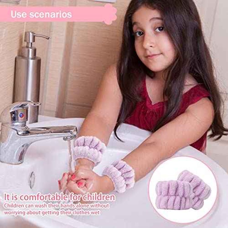 8pcs Wrist Bands for Washing Face, Absorbent Face Washing Wristbands, Microfiber Women's Spa Wrist Towels, Stretchy Wash Band for Man Children, Prevent Water from Spilling Down Your Arms