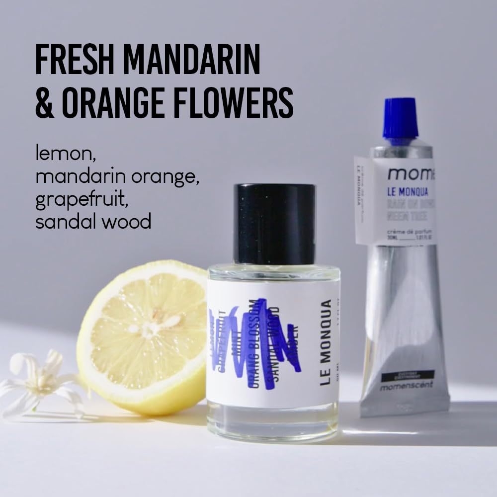 LE MONQUA Moisturizing Cream Perfume 1.01 fl oz - Hydrating Hand Treatment with Hyaluronic Acid & Vitamin B5, Citrus & Sandalwood Scent