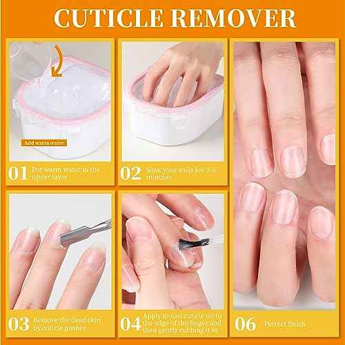 Teenitor Nail Soaking Bowl, Soak Off Gel Polish Dip Powder Remover, Manicure Bowl for Hand, Cuticle Remover Tools, Nail Brush Cuticle Pusher,Cuticle Oil Cuticle Peeler,Nail File Buffer Milk and Honey