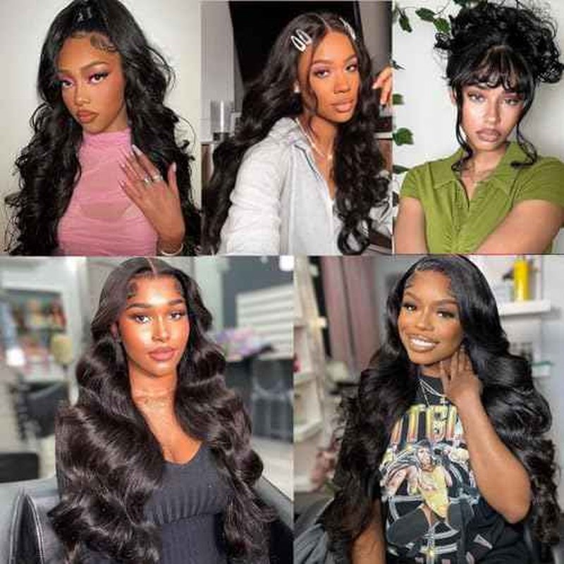 12A human Hair Bundles With Closure(20 22 24 26 + 18) Body Wave Bundles Human Hair With 4x4 Lace Closure Human Hair Brazilian Virgin Hair Weave Bundle With Closure Free Part