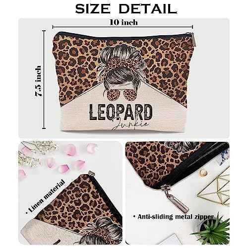 Ayxvt Retro Western Cowgirl Leopard Country Girl Sunglasses Cosmetic Bag Decorative Women's Makeup Bag Zipper Pouch Travel Toiletry,Gifts for Women Western Teen Girls Cowgirls