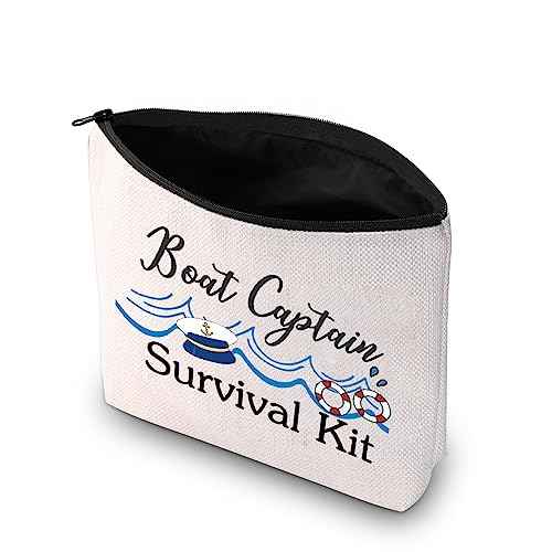 PXTIDY Funny Boat Captain Gift Boat Captain Travel Toiletry Bag Boating Cruise Makeup Bag Boat Owners Gift