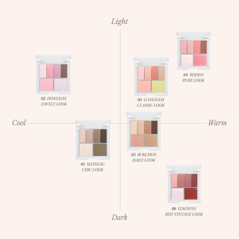 CHOSUNGAH BEAUTY My Magazine Eyeshadow Palette - Warm Deep Red, All-in-One Matte, Shimmer & Glitter Finishes, 5 Colors, Multi-use for Eyes, Lips & Cheeks, 0.23oz