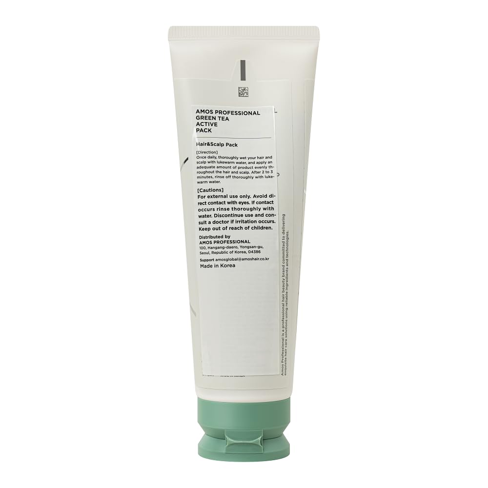 AMOS PROFESSIONAL Green Tea Active Hair & Scalp Pack l Anti-Aging for Fine, Thinning Hair | Moisturizing & Volumizing Hair, 8.4 fl. oz.