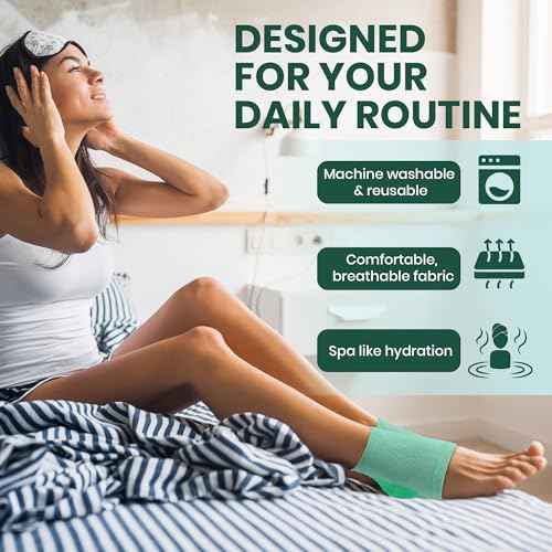 4-Pack Moisturizing Heel Socks for Cracked Heels - Gel Socks for Dry Cracked Feet Repair - Silicone Socks for Women and Men Foot Treatment & Overnight Hydration (Gray)