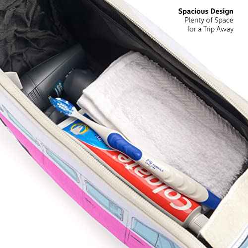 Volkswagen Travel Toiletry Bag for Men and Women - Cosmetic Makeup Organizer Dopp Kit with Internal Pockets and Double Zipper - VW Bus Volkswagen Accessories - Multiple Colors