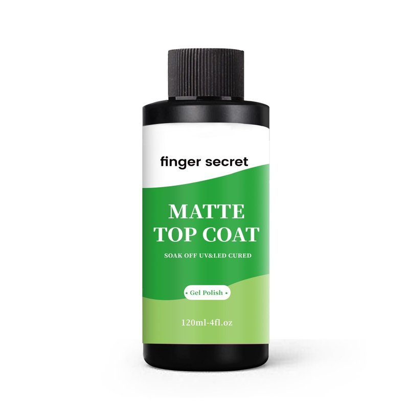 finger secret 120ml/4floz Matte Top Coat for Gel Nail Polish,Fashion Matte Nail Polish,Nail Supplies for DIY in Salon or Home Use.