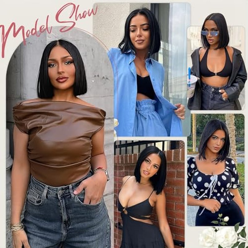 Bob Glueless Wigs Human Hair Pre Plucked Pre Cut 6x4 HD Transparent Lace Front Wigs Human Hair 150% Density Wear and Go Short Straight Wigs for Black Women No Glue 14 Inch