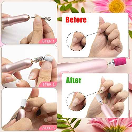 240Grit Nail Sanding Bands for Nail Drill, 100Pcs Fine Grit Nail Sanding Bands for Nail Drill with 3/32¡± Nail Sanding Bit for Natural Nail, Sanding Band for Nail Drill Set for Manicure & Pedicure